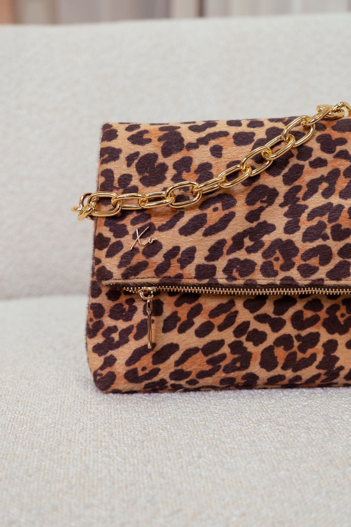 Love Laura Chain Detail Bag In Leopard Print