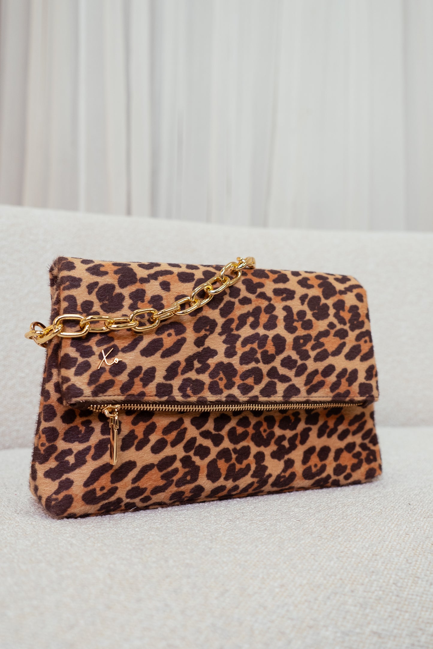 Love Laura Chain Detail Bag In Leopard Print