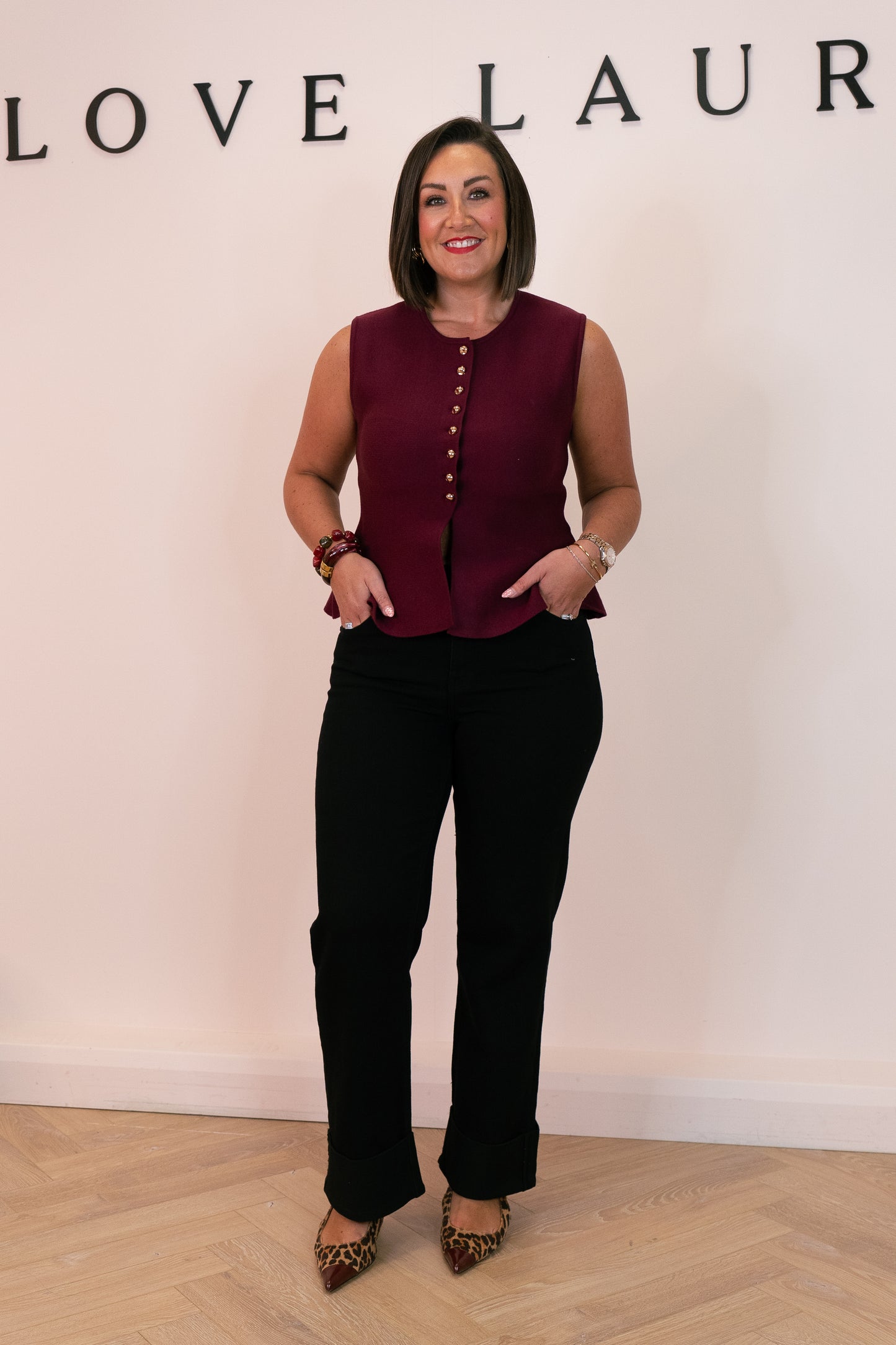 Love Laura Turn Up Jeans In True Black