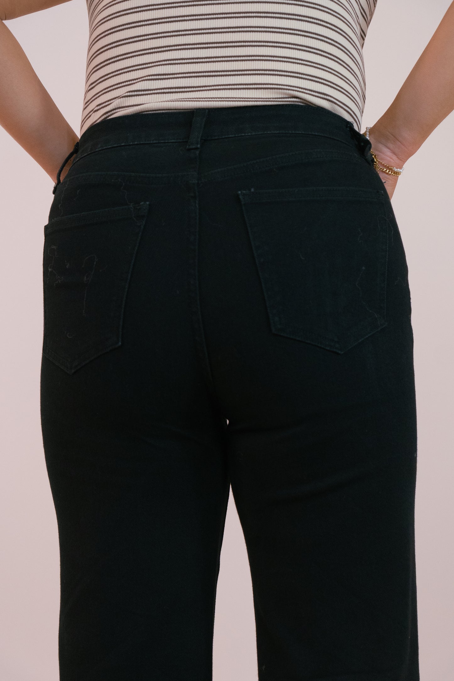 Love Laura Turn Up Jeans In True Black