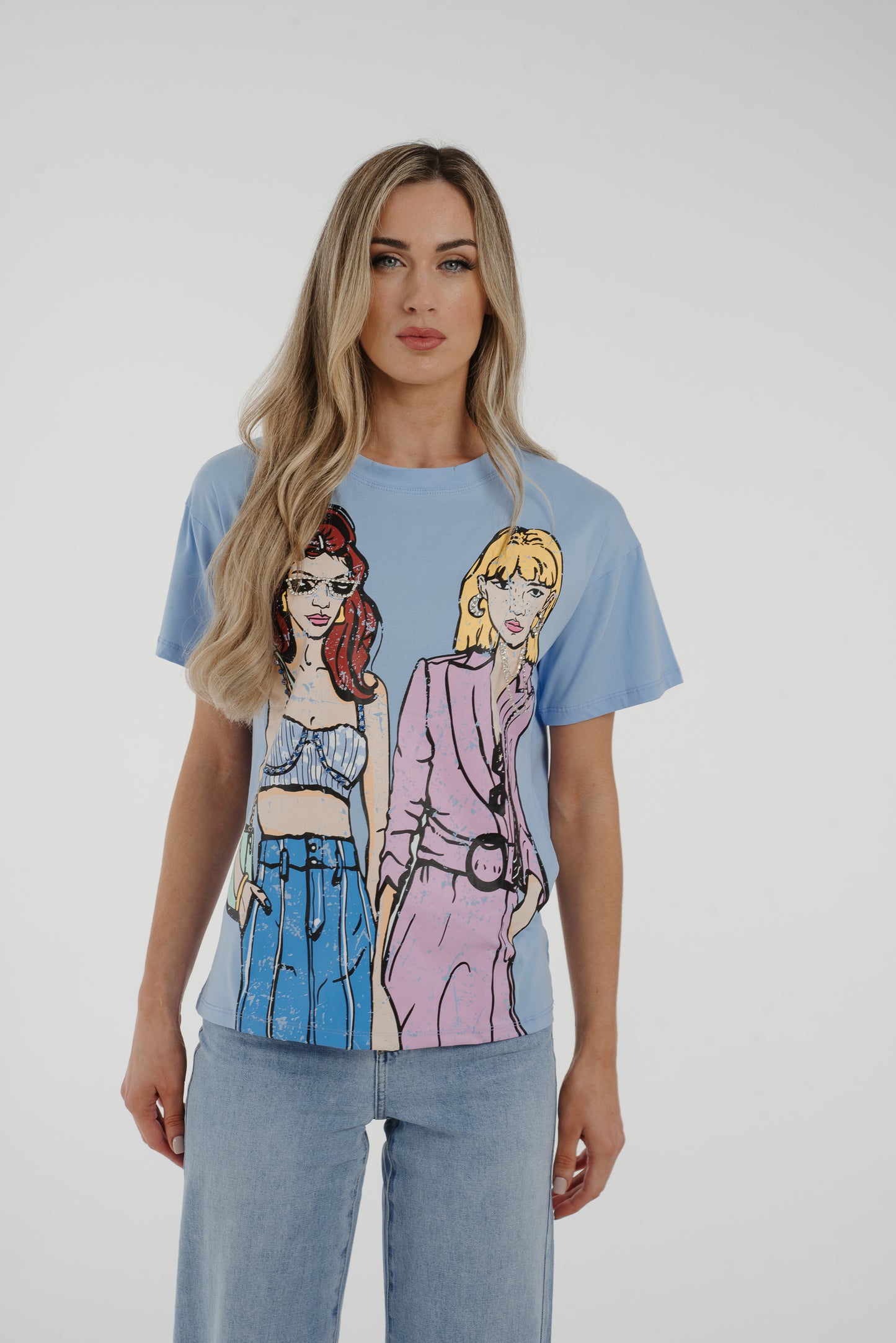Millie Lady Print T-Shirt In Blue