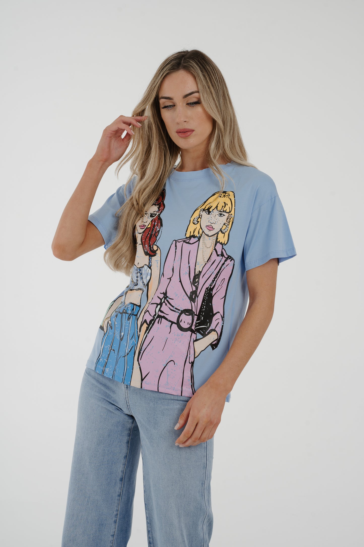 Millie Lady Print T-Shirt In Blue