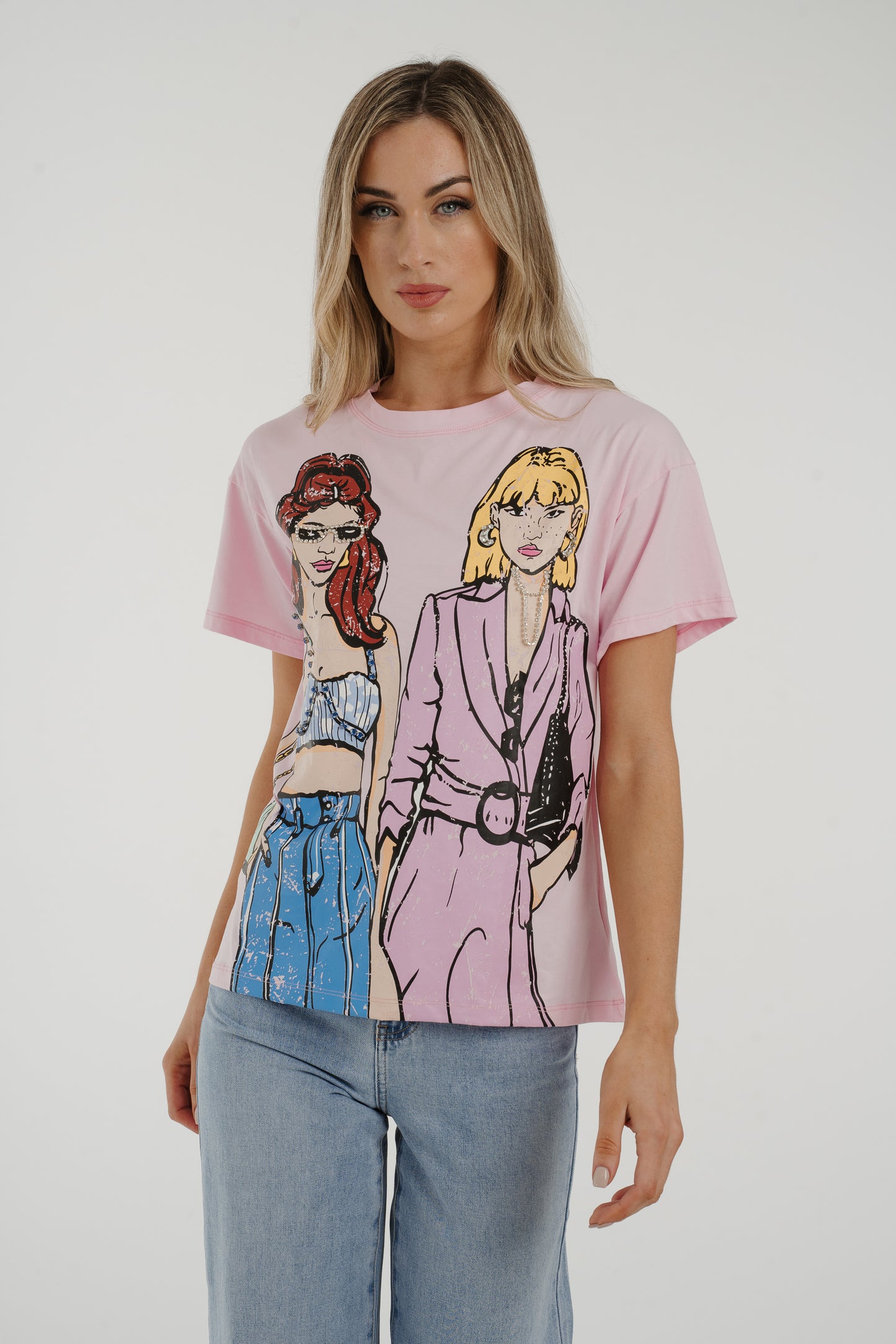 Millie Lady Print T-Shirt In Pink