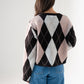Millie Diamond Knit Cardigan In Pink Mix
