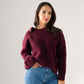 Kendra Bow Shoulder Jumper In Burgundy