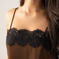 Millie Lace Trim Cami In Chocolate