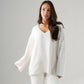 Ella V-Neck Jumper In Cream