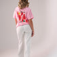 Love Laura Pink Trim Trousers In Grey