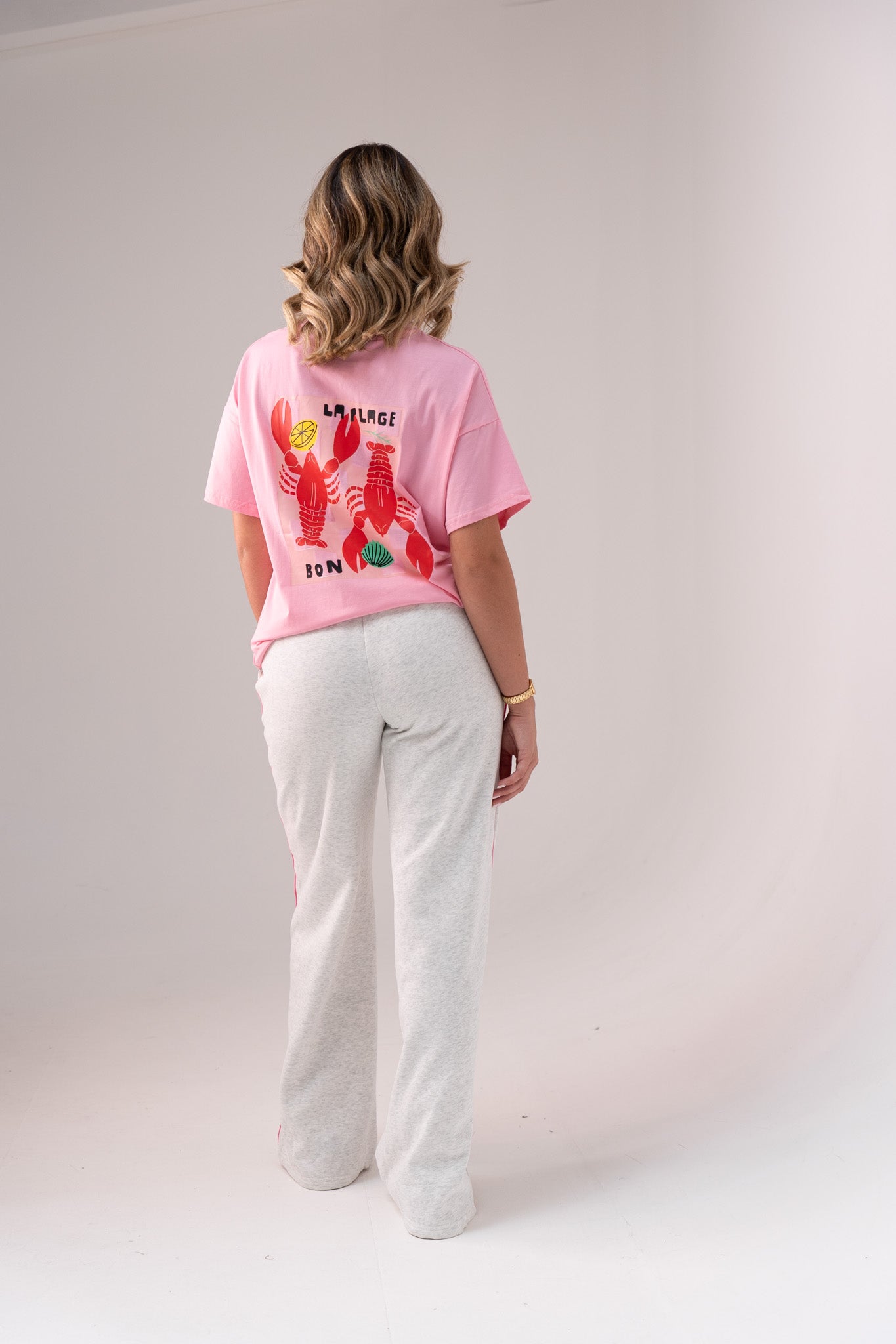 Love Laura Pink Trim Trousers In Grey