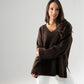 Ella V-Neck Jumper In Chocolate