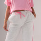 Love Laura Pink Trim Trousers In Grey