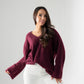 Ella V-Neck Jumper In Bordeaux