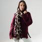 Megan Leopard Print Scarf In Camel