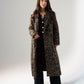 Love Laura Burgundy Lined Coat In Leopard