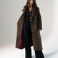 Love Laura Burgundy Lined Coat In Leopard