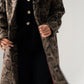 Love Laura Burgundy Lined Coat In Leopard