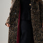 Love Laura Burgundy Lined Coat In Leopard