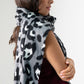 Megan Leopard Print Scarf In Grey