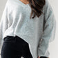 Ella V-Neck Jumper In Light Grey