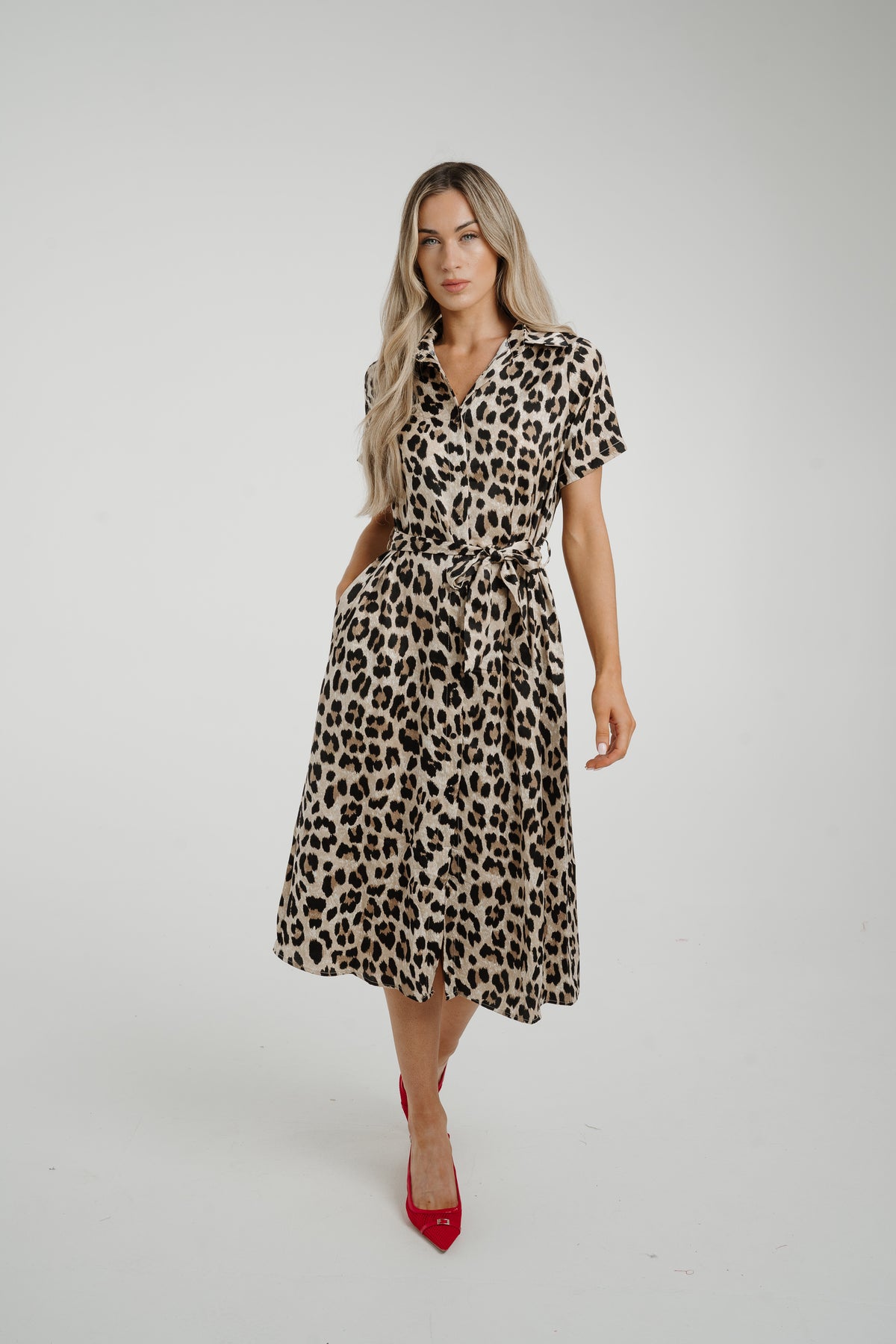 Millie Shirt Dress In Leopard Print