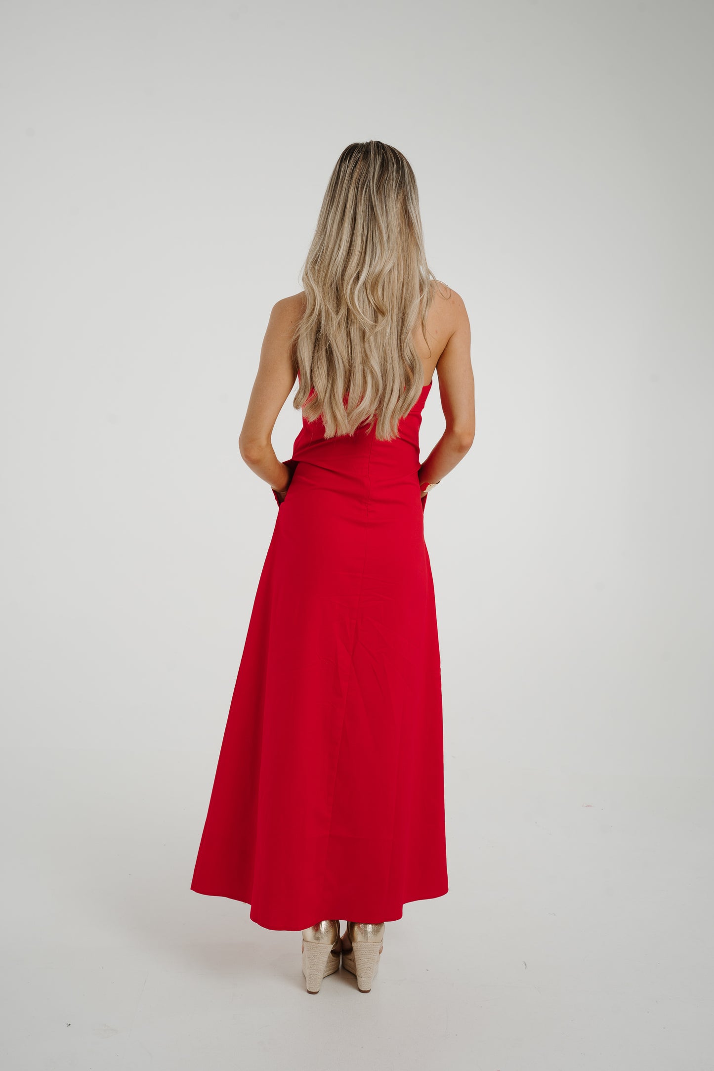 Holly Bandeau Maxi Dress In Red