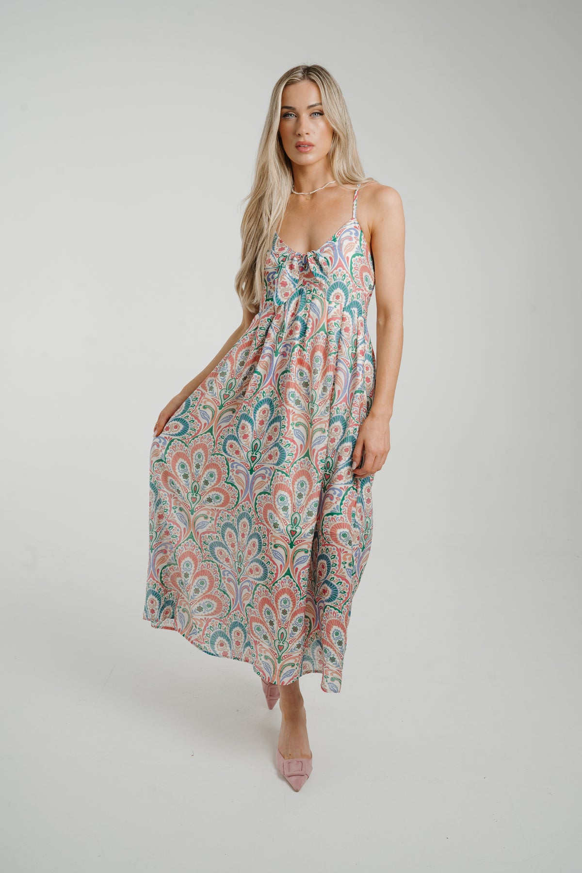 Millie Printed Dress In Pink Mix