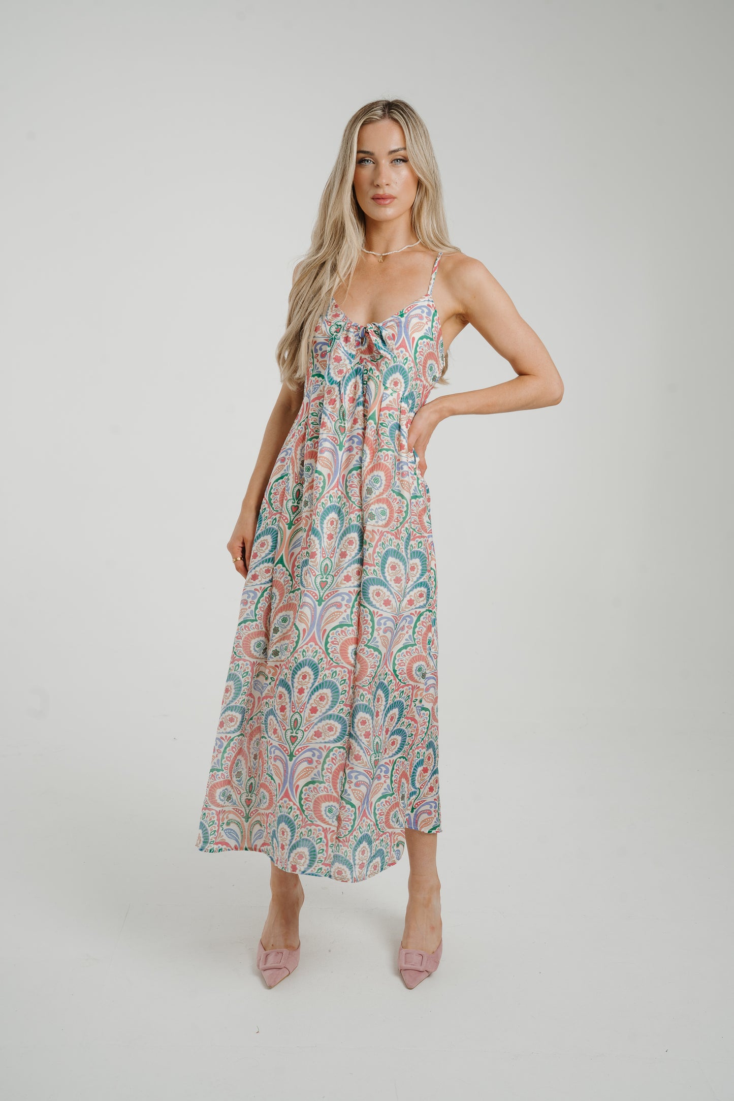 Millie Printed Dress In Pink Mix