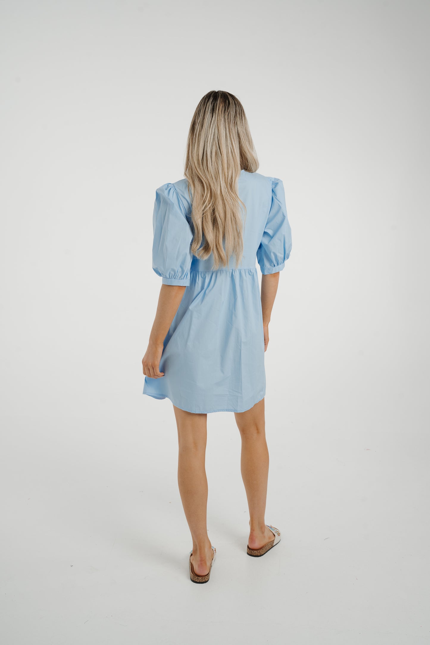 Leona Bow Front Dress In Blue