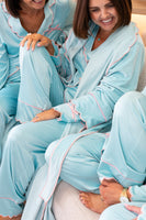 Love Laura Trim Robe In Turquoise