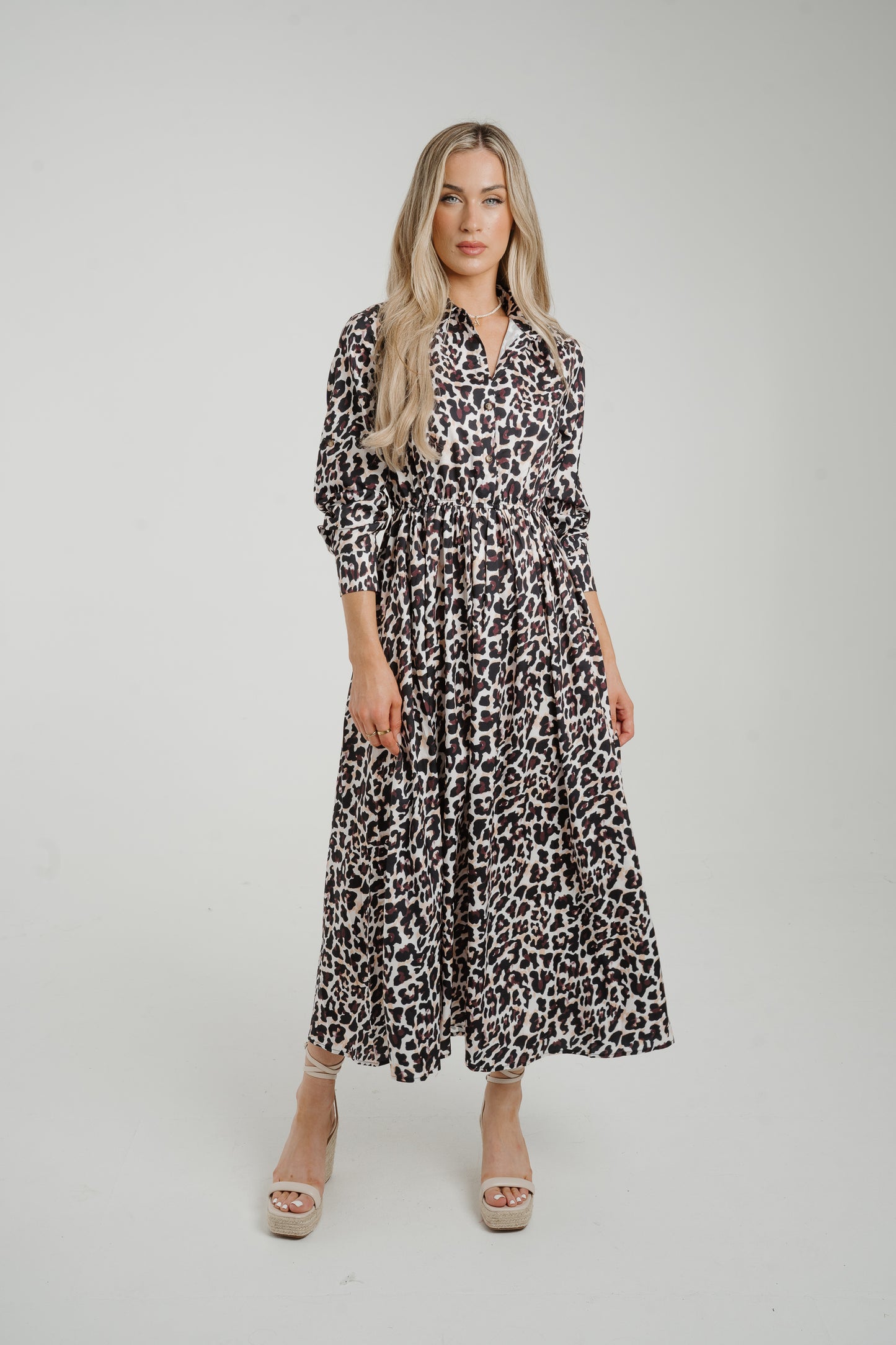 Lynne Shirt Dress In Leopard Print