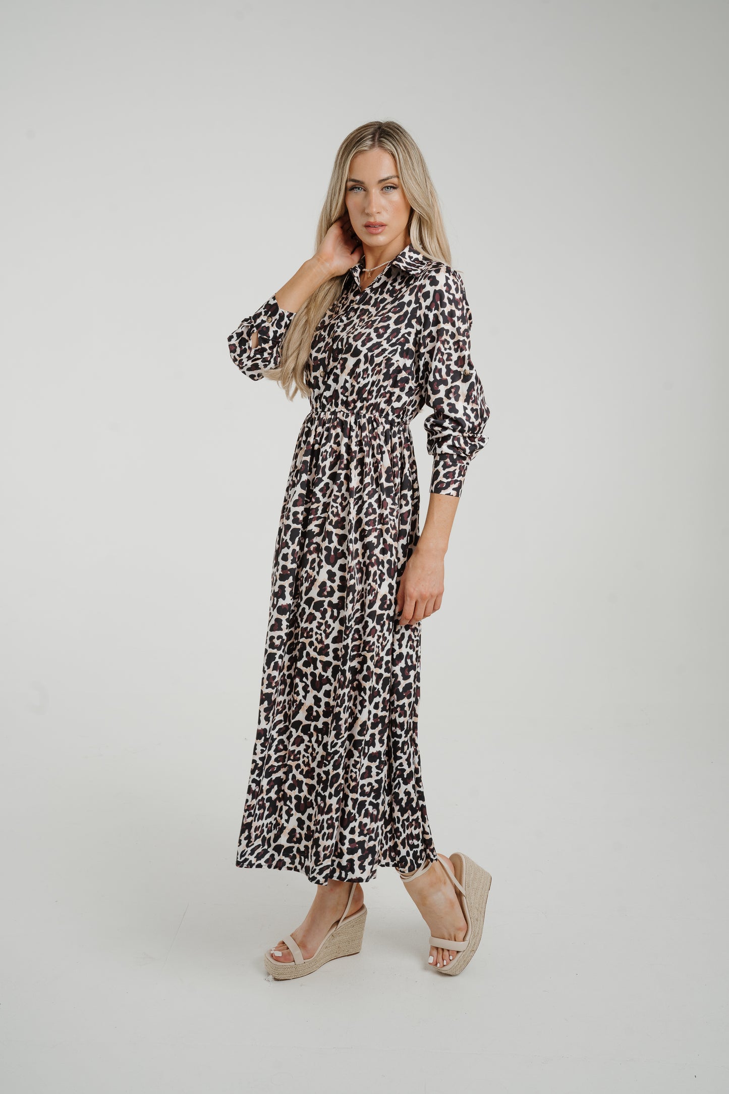 Lynne Shirt Dress In Leopard Print