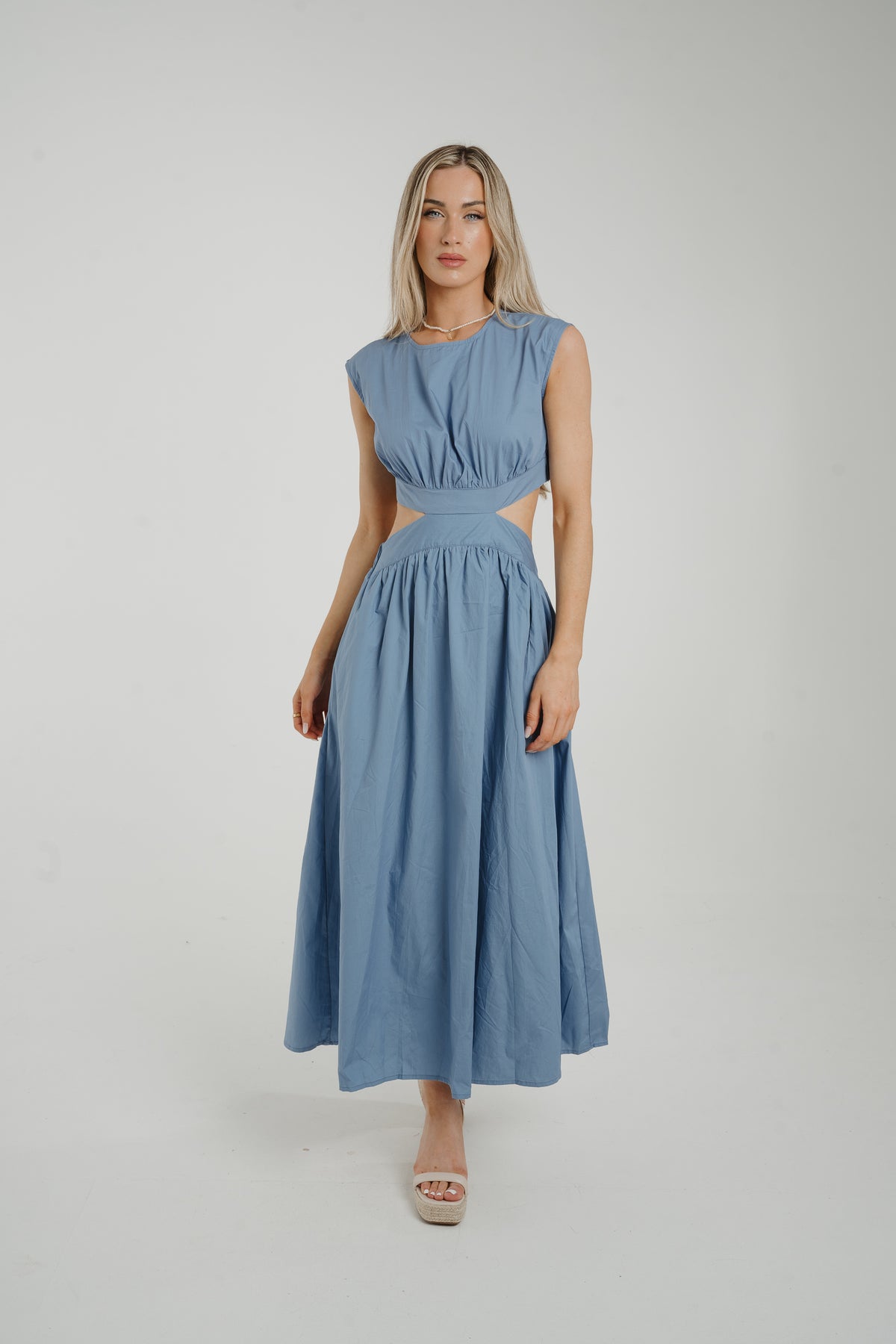 Millie Cut Out Detail Dress In Blue