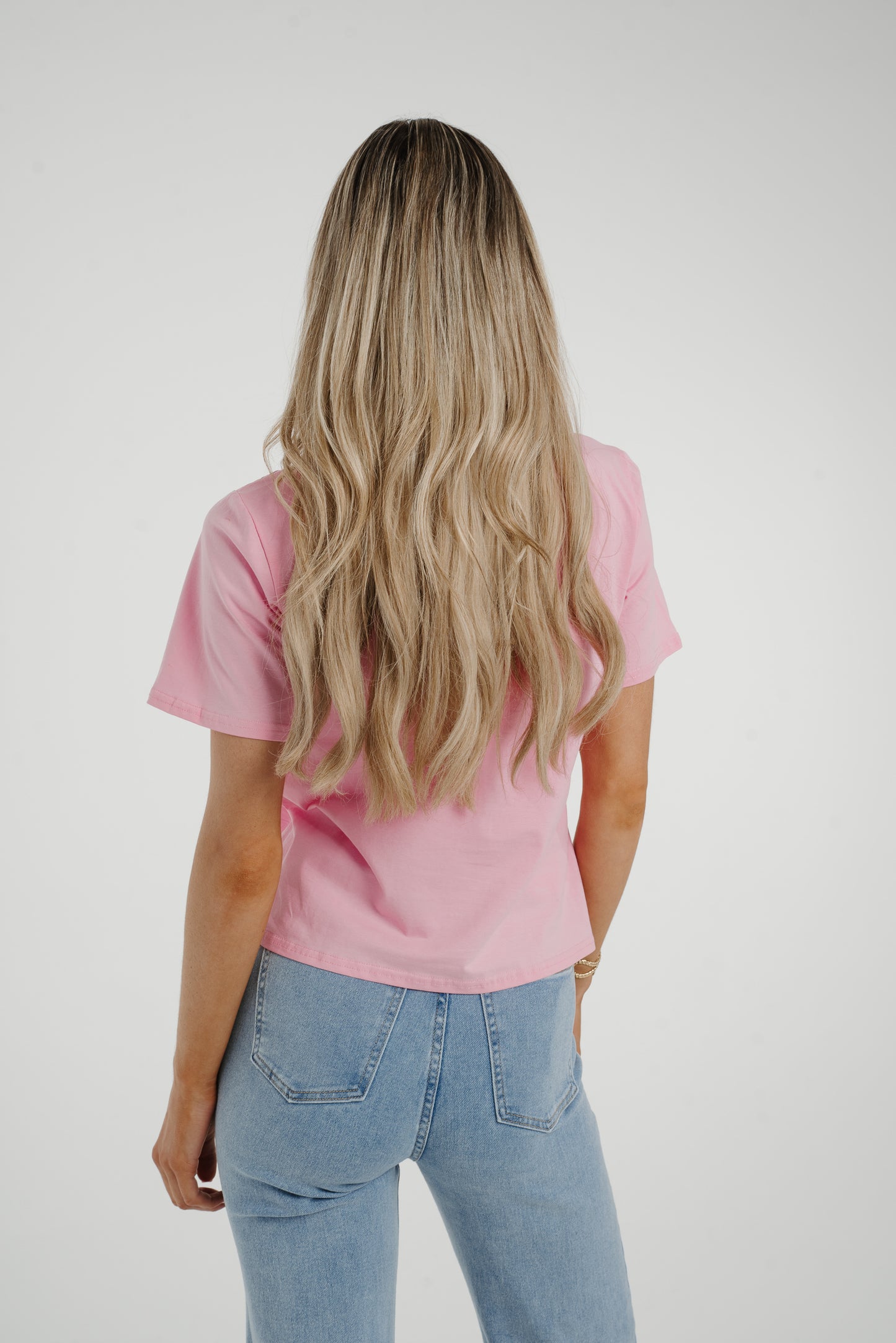 Holly Embroidered T-Shirt In Pink