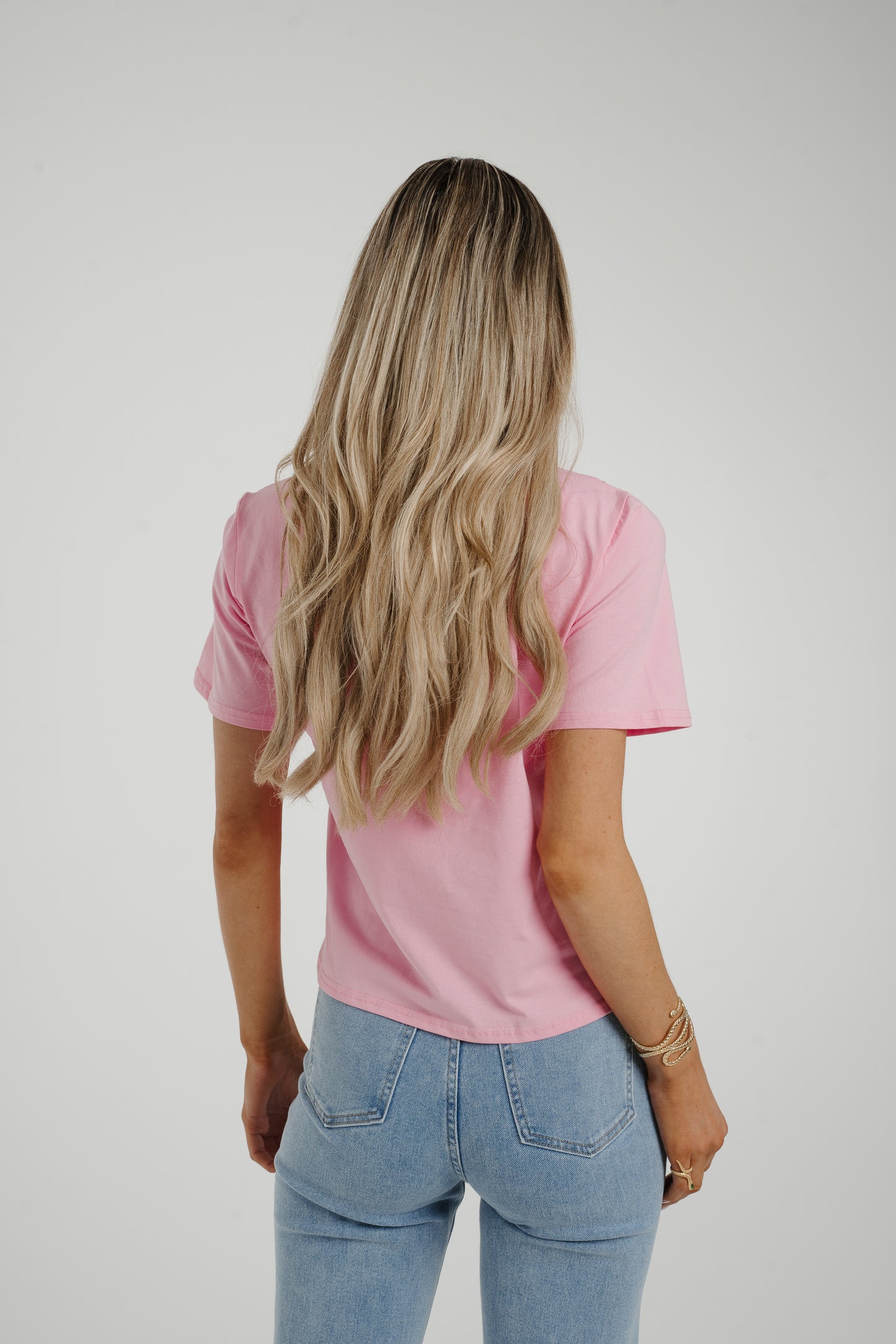 Holly Embroidered T-Shirt In Pink