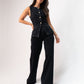 Love Laura Wide Leg Jeans In Black Wash