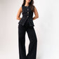 Love Laura Denim Waistcoat In Black Wash