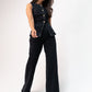 Love Laura Wide Leg Jeans In Black Wash