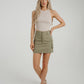 Elsa Cargo Mini Skirt In Khaki
