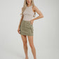 Elsa Cargo Mini Skirt In Khaki