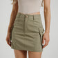 Elsa Cargo Mini Skirt In Khaki
