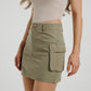 Elsa Cargo Mini Skirt In Khaki