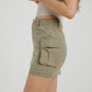 Elsa Cargo Mini Skirt In Khaki
