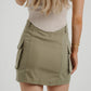 Elsa Cargo Mini Skirt In Khaki