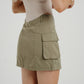 Elsa Cargo Mini Skirt In Khaki