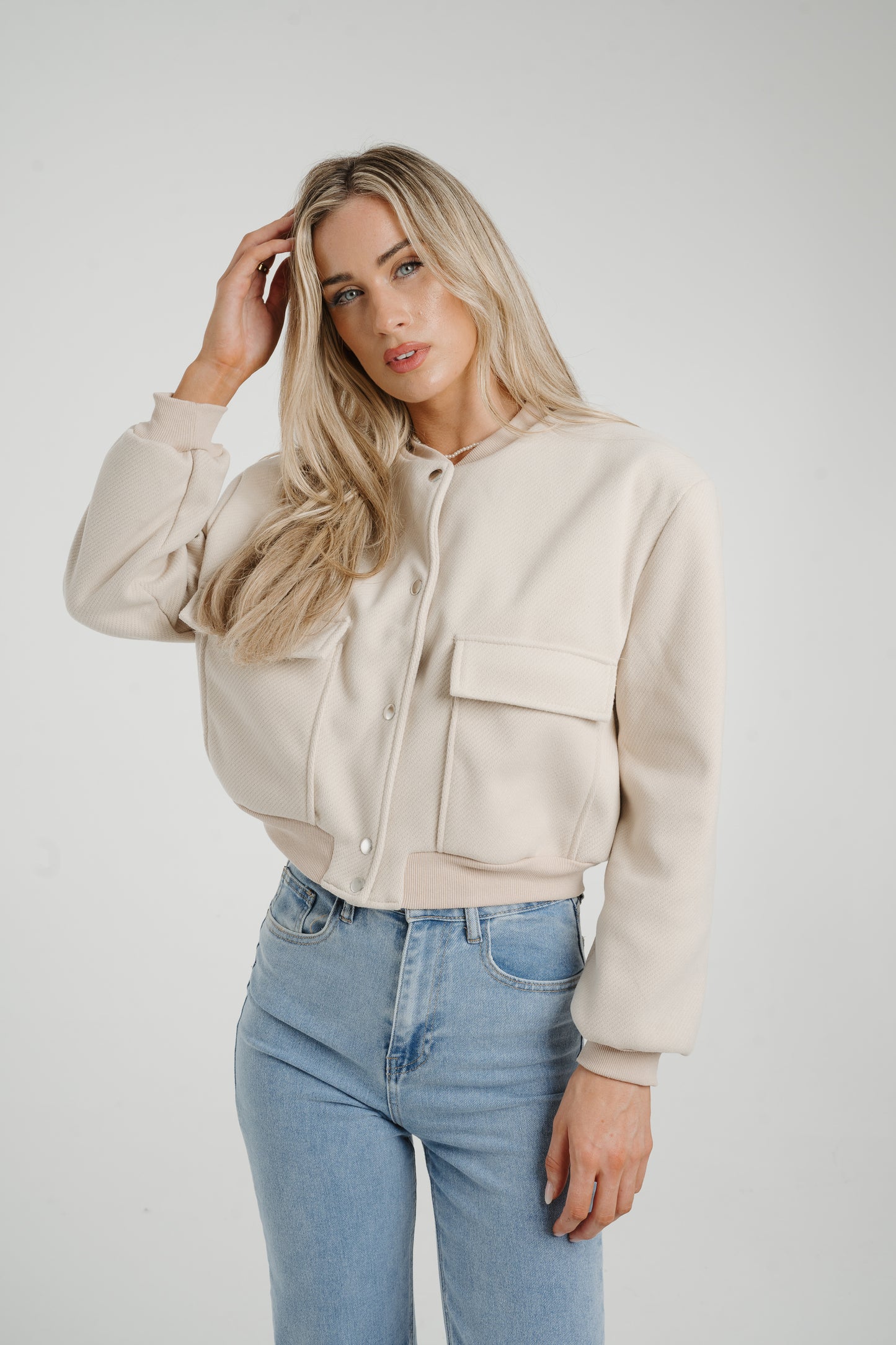 Caitlyn Bomber Jacket In Neutral