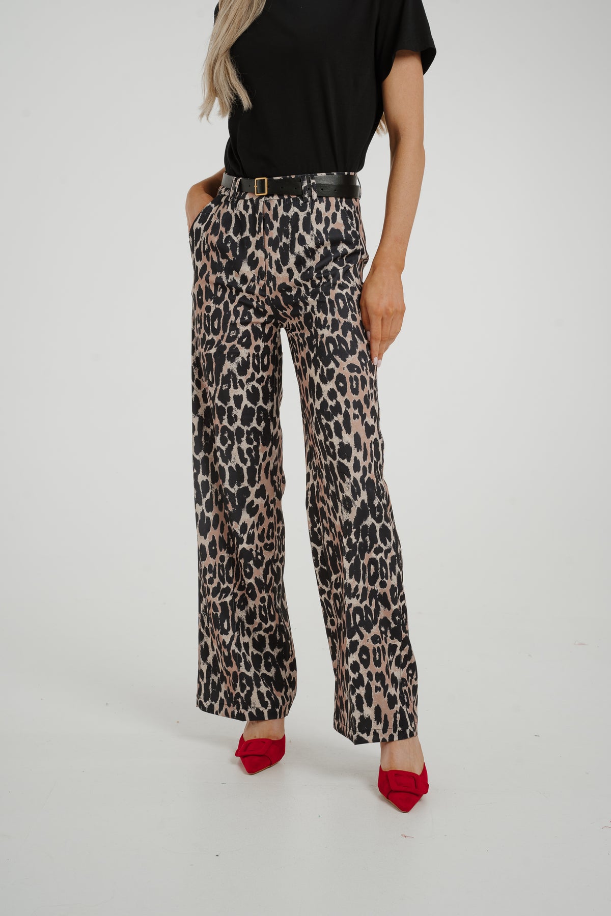 Maria Wide Leg Trouser In Leopard Print