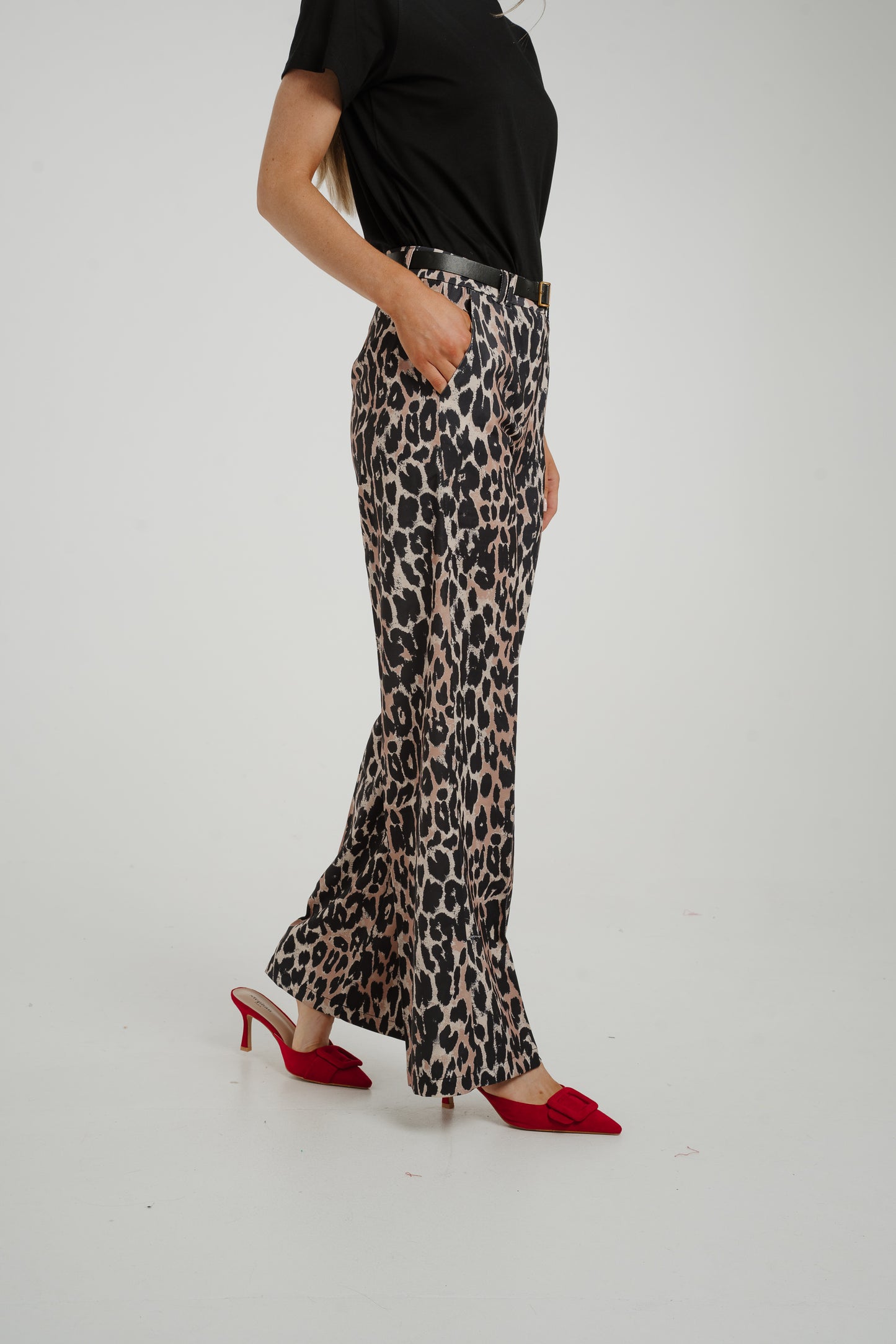 Maria Wide Leg Trouser In Leopard Print