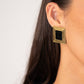 Olive Rectangle Earring In Black