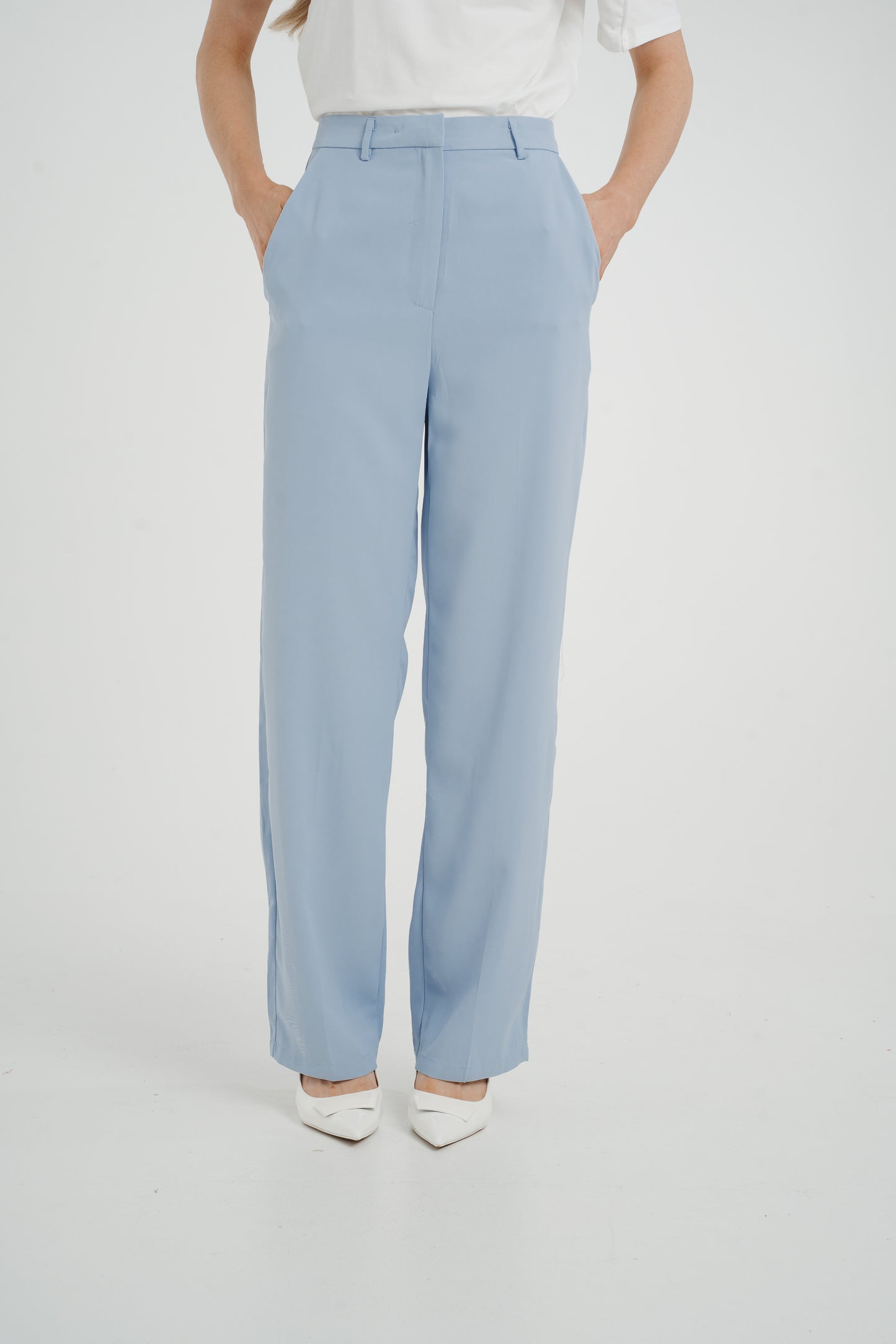 Willow High Waist Trousers In Blue