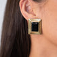 Olive Rectangle Earring In Black